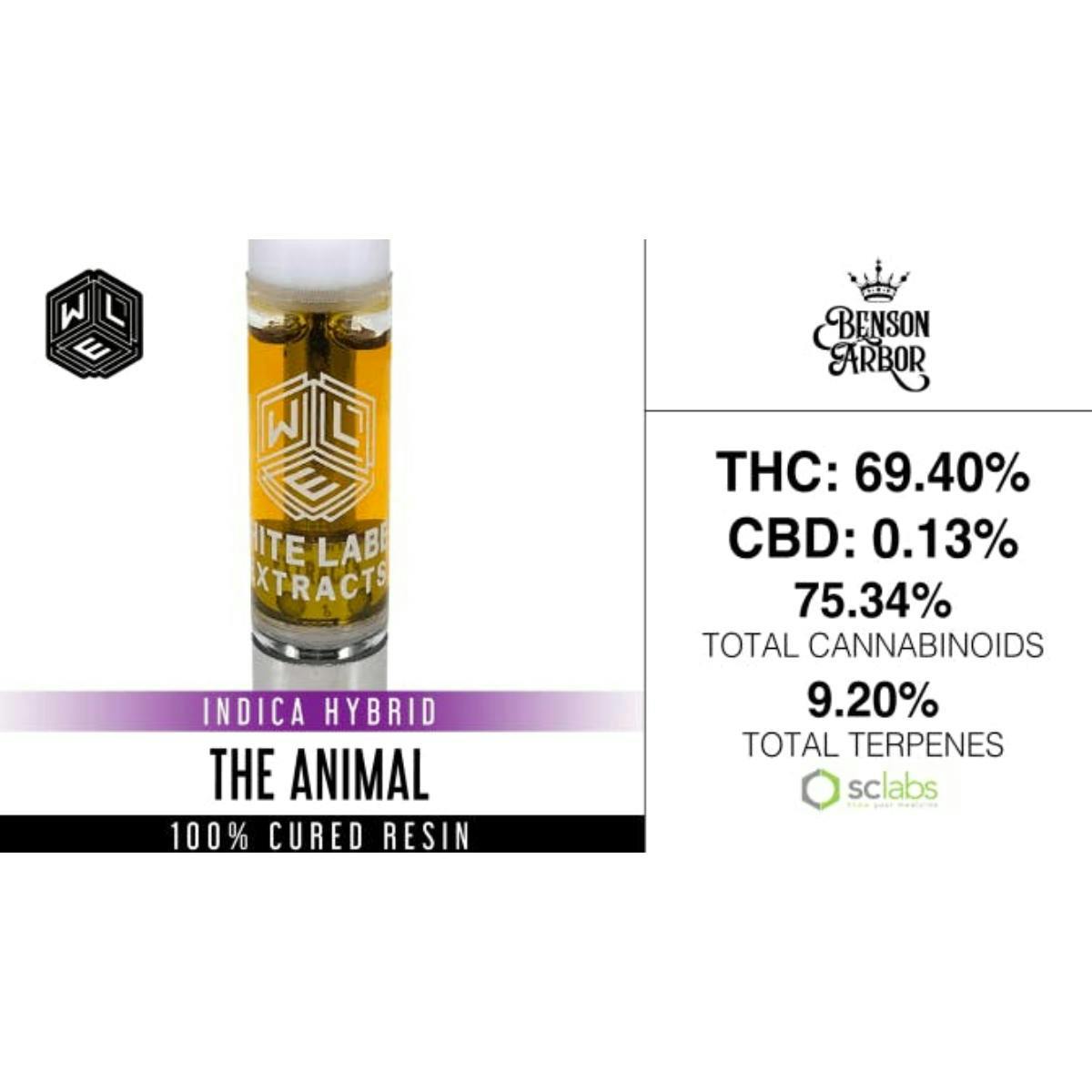The Animal | Cured Resin Cartridge | 1g by White Label Extracts