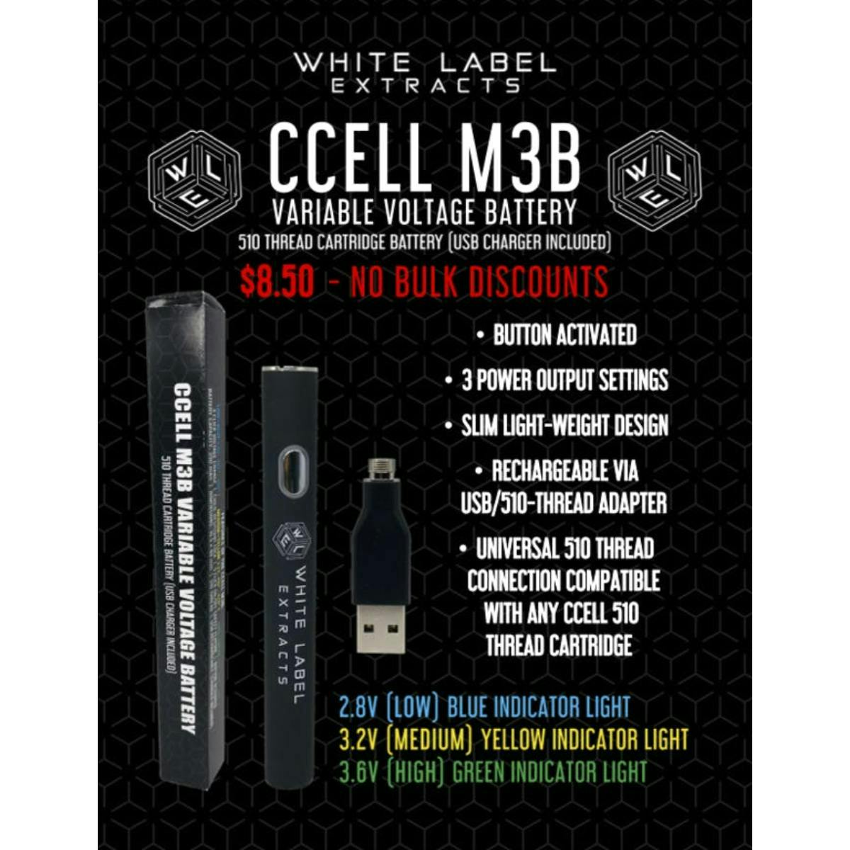 CCELL | 510 Battery by White Label Extracts
