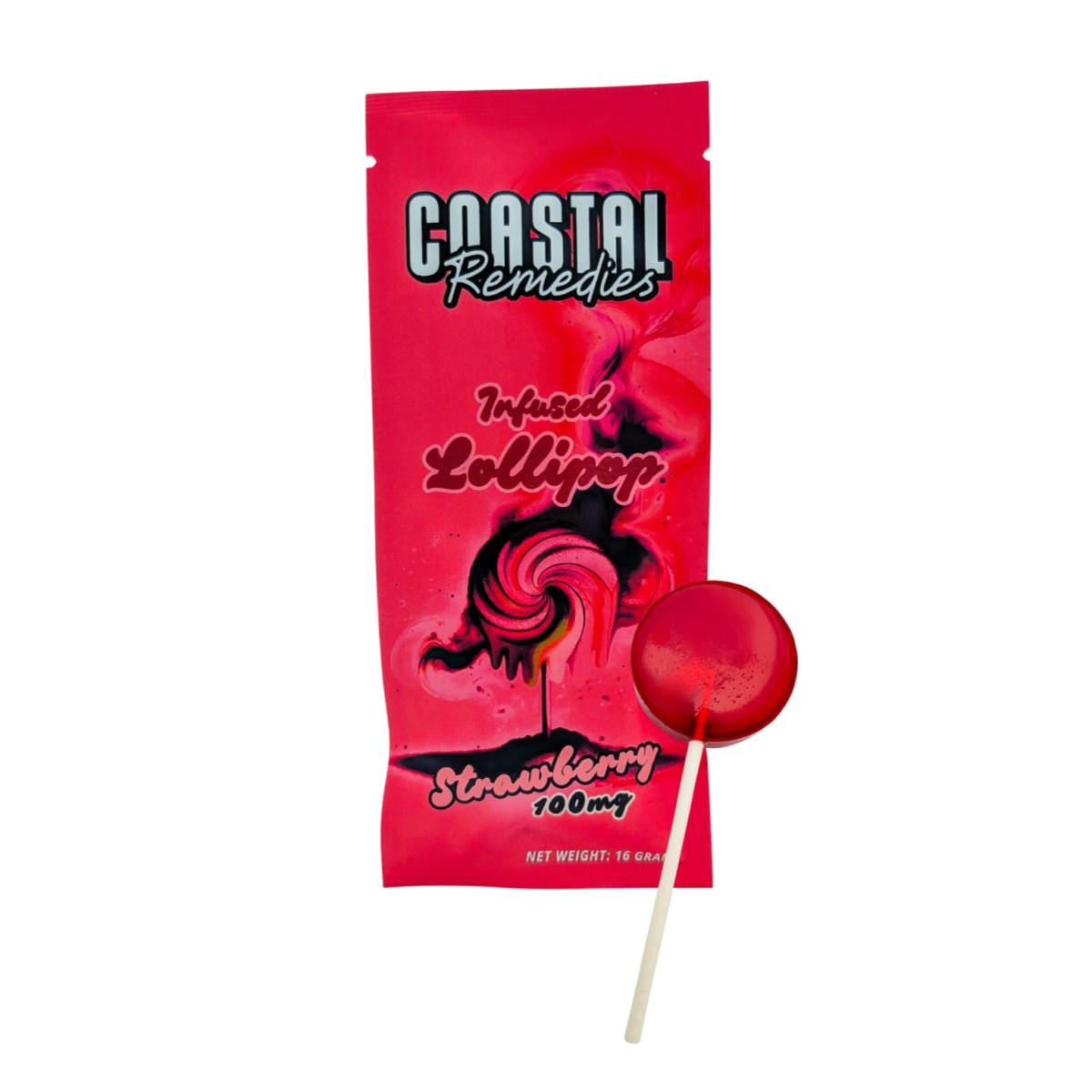 Strawberry I 100mg Lollipop I Coastal Remedies