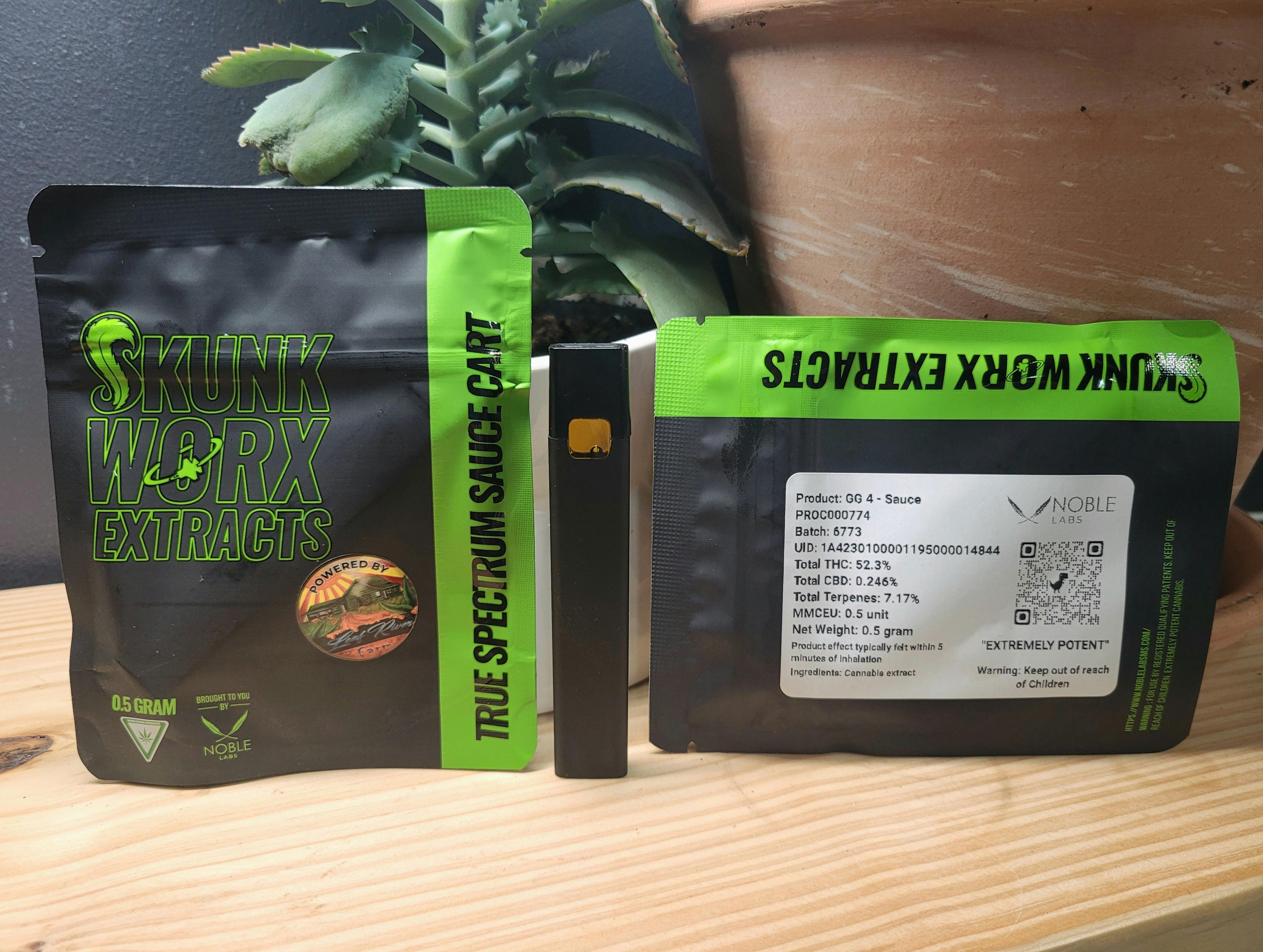 Noble Labs - Skunk Worx Sauce Cart .5g | Gorilla Glue by Noble Labs