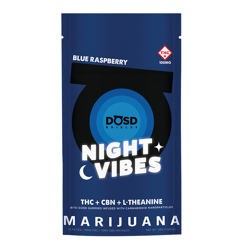 NIGHT VIBES - Blue Raspberry CBN + L-Theanine - 100mg by DŌSD Edibles