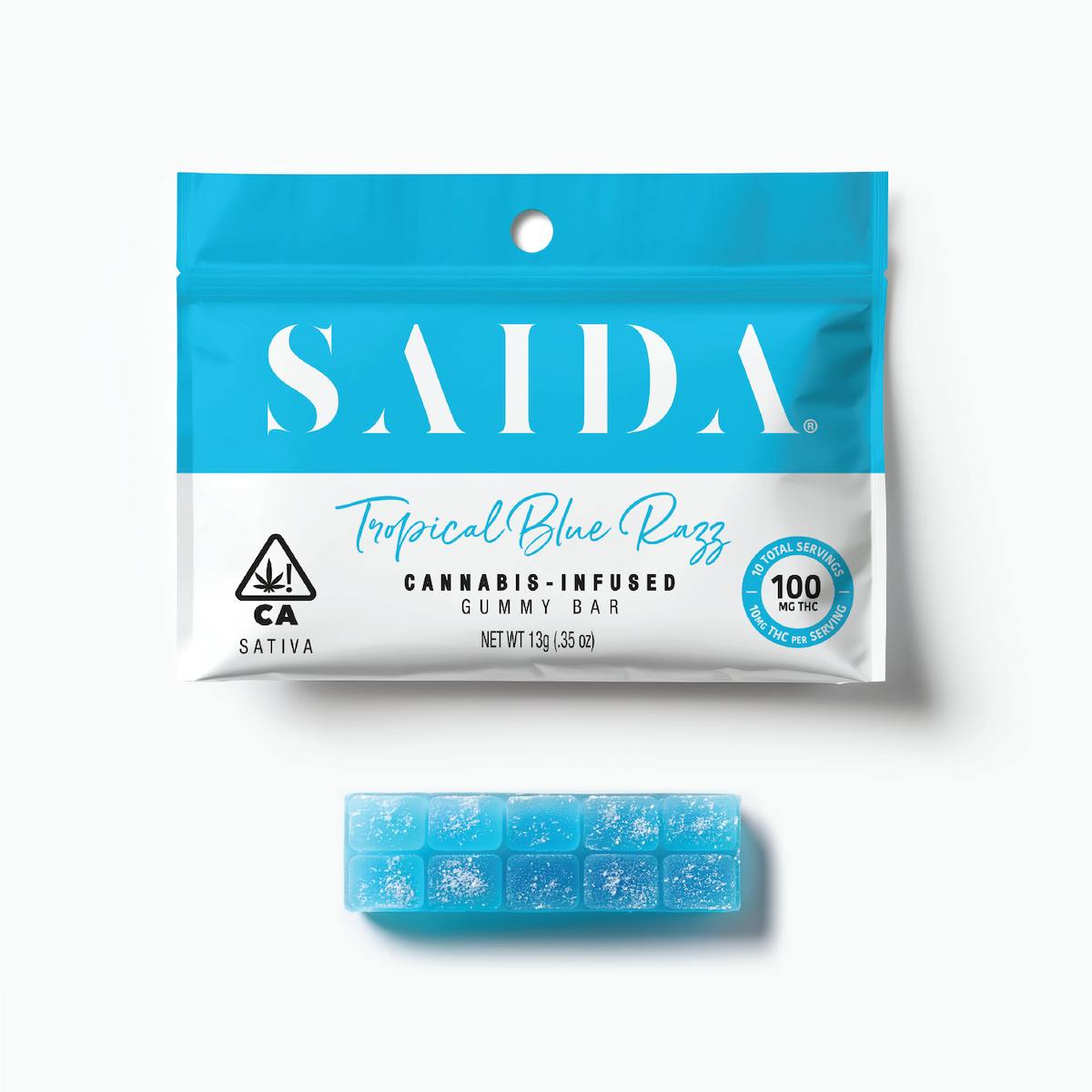 Saida - Gummy Bar - Tropical Blue Razz - 100mg THC