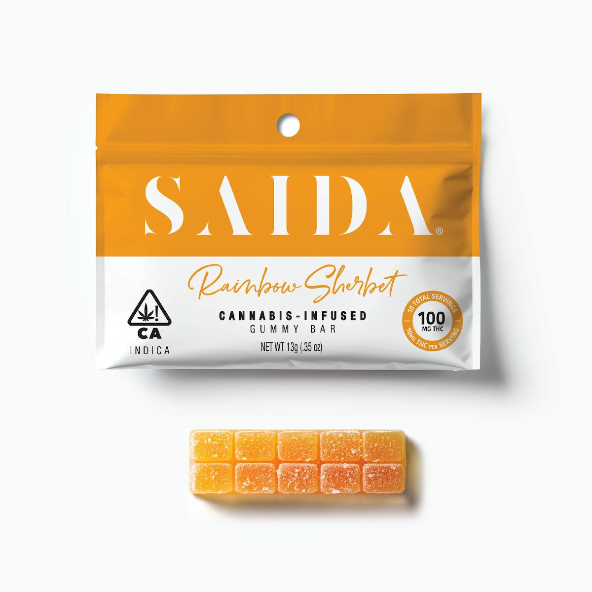 Saida - Gummy Bar - Rainbow Sherbet - 100mg THC