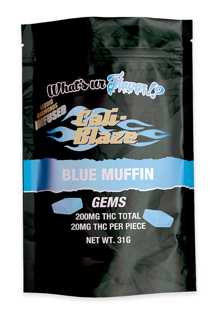 Cali-Blaze | Gems | Blue Muffin Gummies | 200mg | 10ct | 20mg/each at Kinship Cannabis Co - Albion