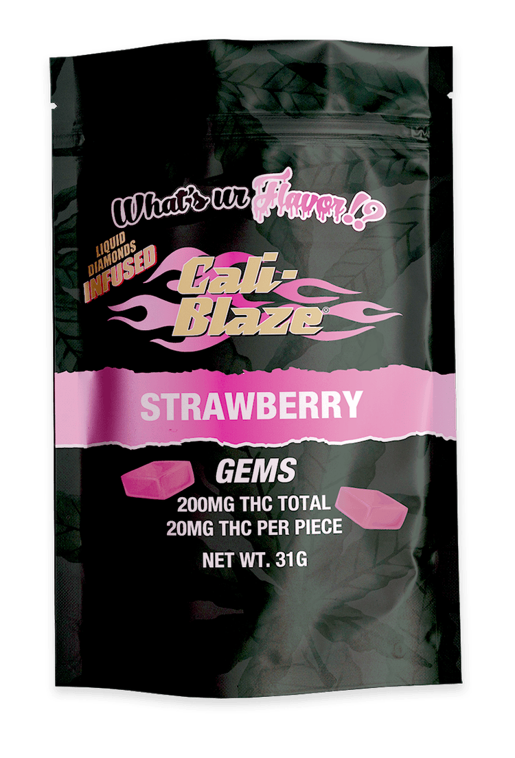 Cali-Blaze | Gems | Strawberry Gummies | 200mg | 10ct | 20mg/each by Cali-Blaze