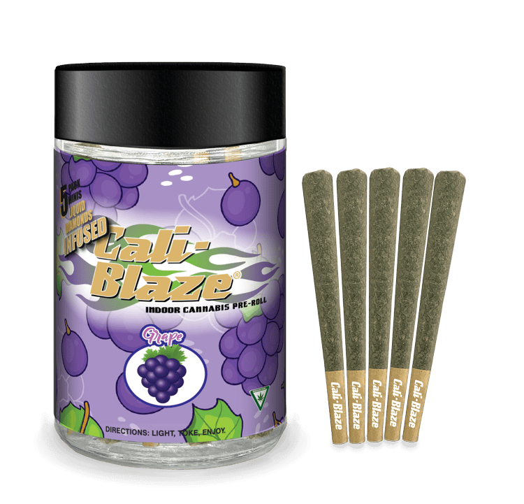 Cali-Blaze | Grape | Liquid Diamond Infused Minis | 0.7g each | 5pk by Cali-Blaze