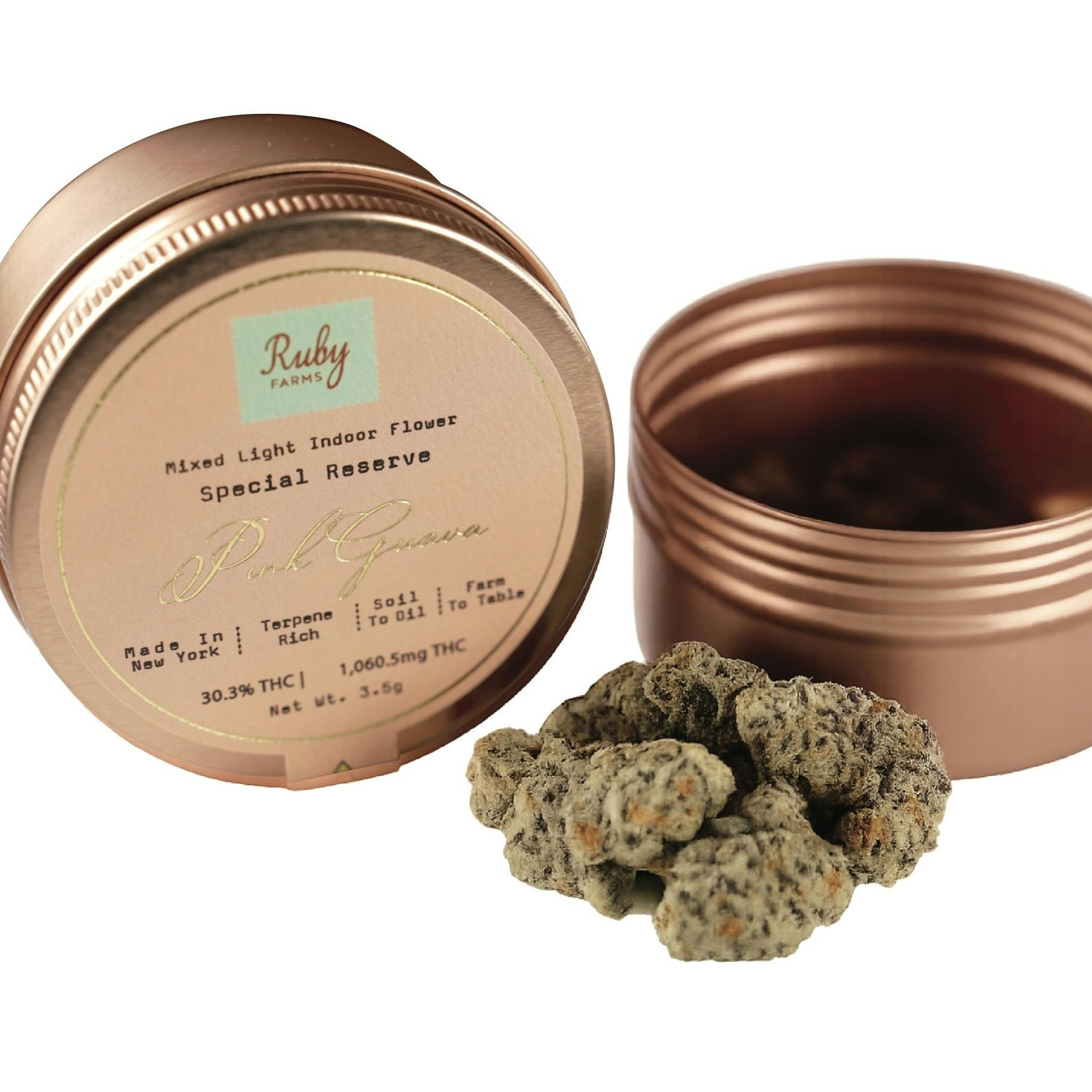 Ruby Flower | Pink Guava | Hybrid | Net WT.3.5g (1/8th) by Ruby Farms