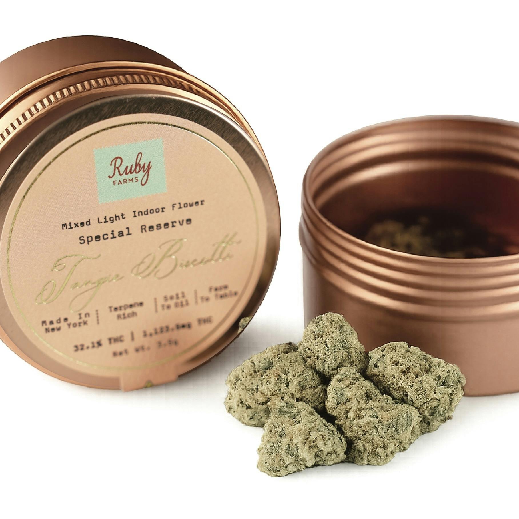 Ruby Flower | Tangie Biscotti | Hybrid | Net WT.3.5g (1/8th) by Ruby Farms