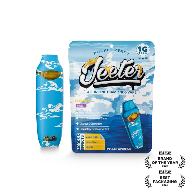 Jeeter Clouded · Diamonds Disposable · 1g, Disposables