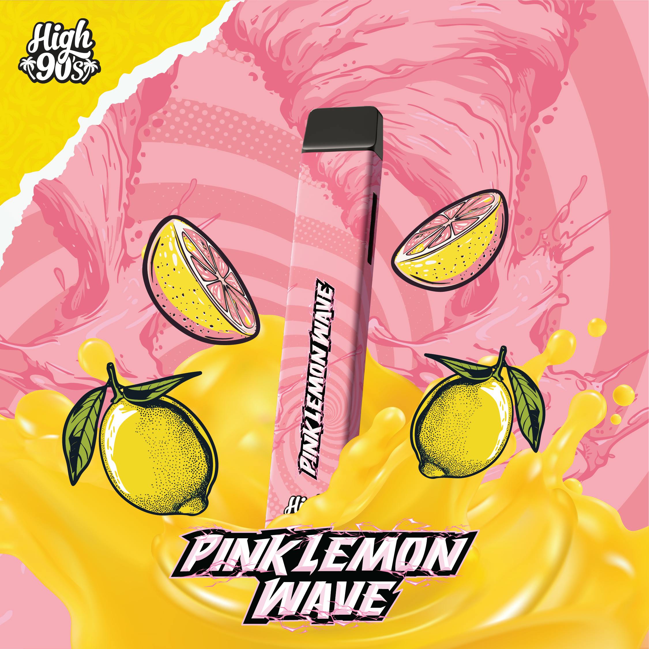 High 90s : Pink Lemon Wave 1g All-In-One Vape - HIGH 90s