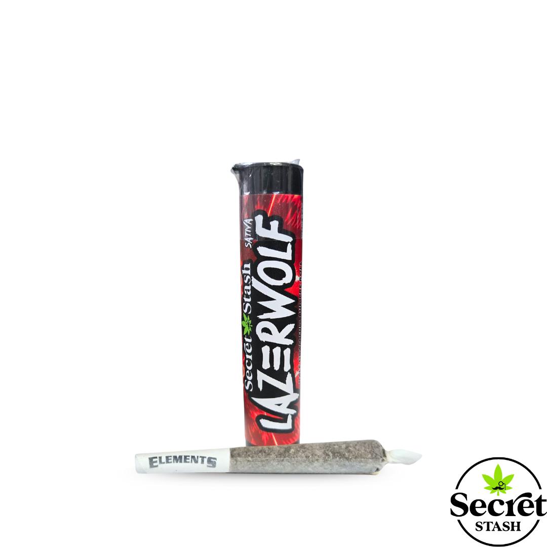 Secret Stash | Full Bud Pre Roll | Lazer Wolf | Half Gram by Secret Stash