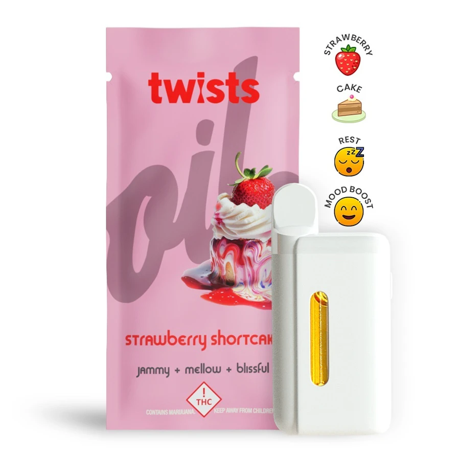 Strawberry Shortcake Flavor - "Twists" AIO 'Tanker' (4g) - by Oil® — disposable listed on the Herbs 4 You menu