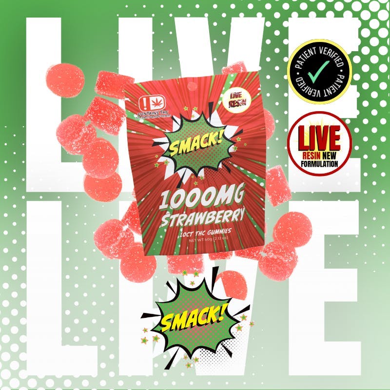 Smack! | Strawberry Live Resin Gummies (10ct.) | 1000mg