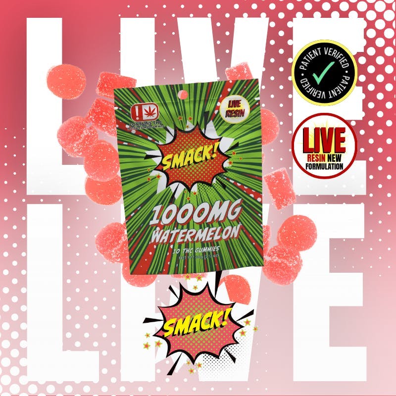 Smack! | Watermelon Live Resin Gummies (10ct.) | 1000mg