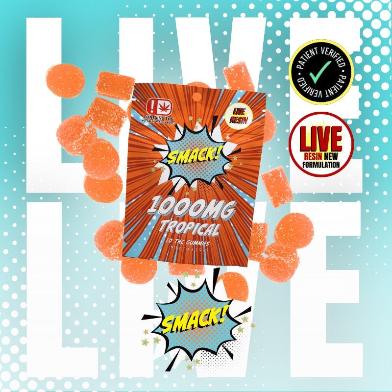 Smack! | Tropical Live Resin Gummies (10ct.) | 1000mg