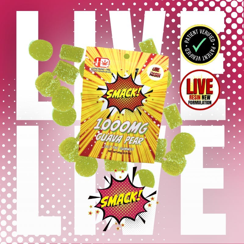 Smack! | Guava Pear Live Resin Gummies (10ct.) | 1000mg