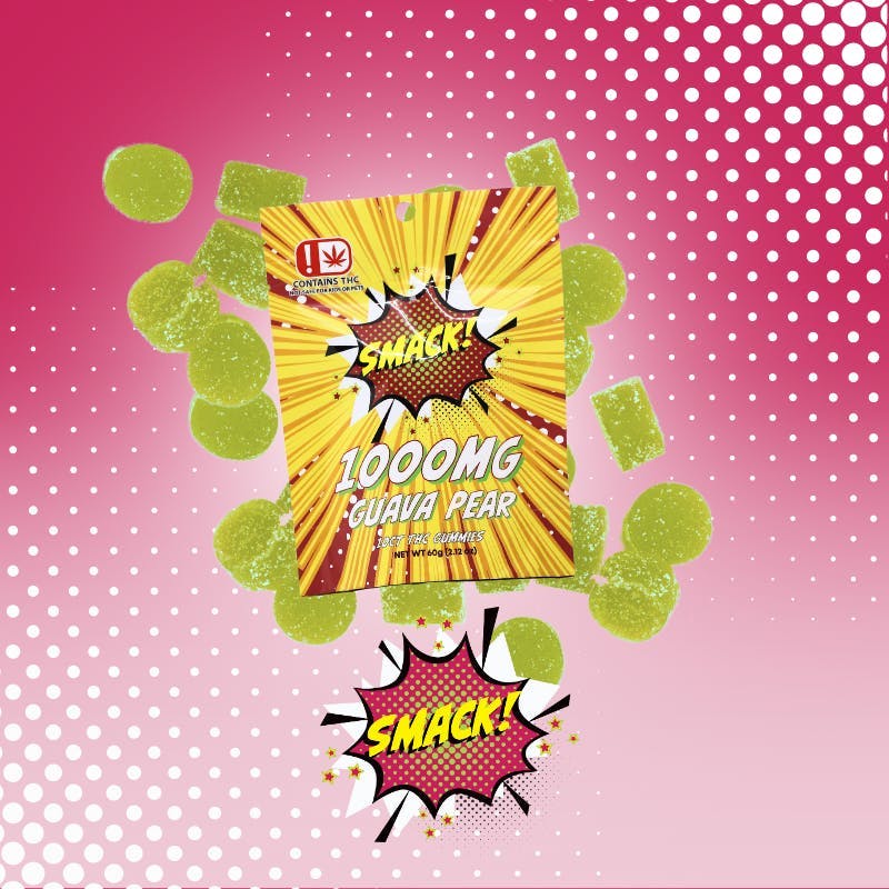 Smack! | Guava Pear Gummies | 10ct | 1000mg