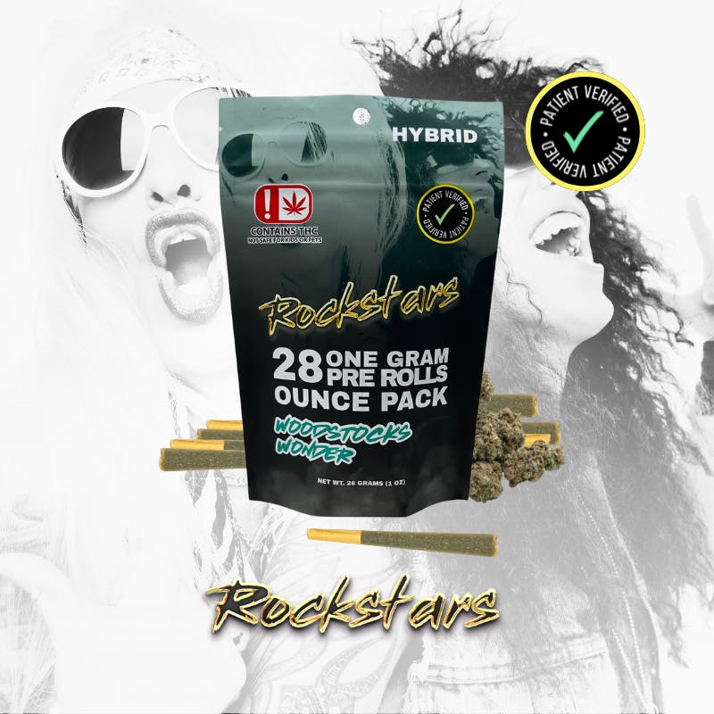 Rockstars | 28g Pre Roll Pack | Woodstocks Wonder