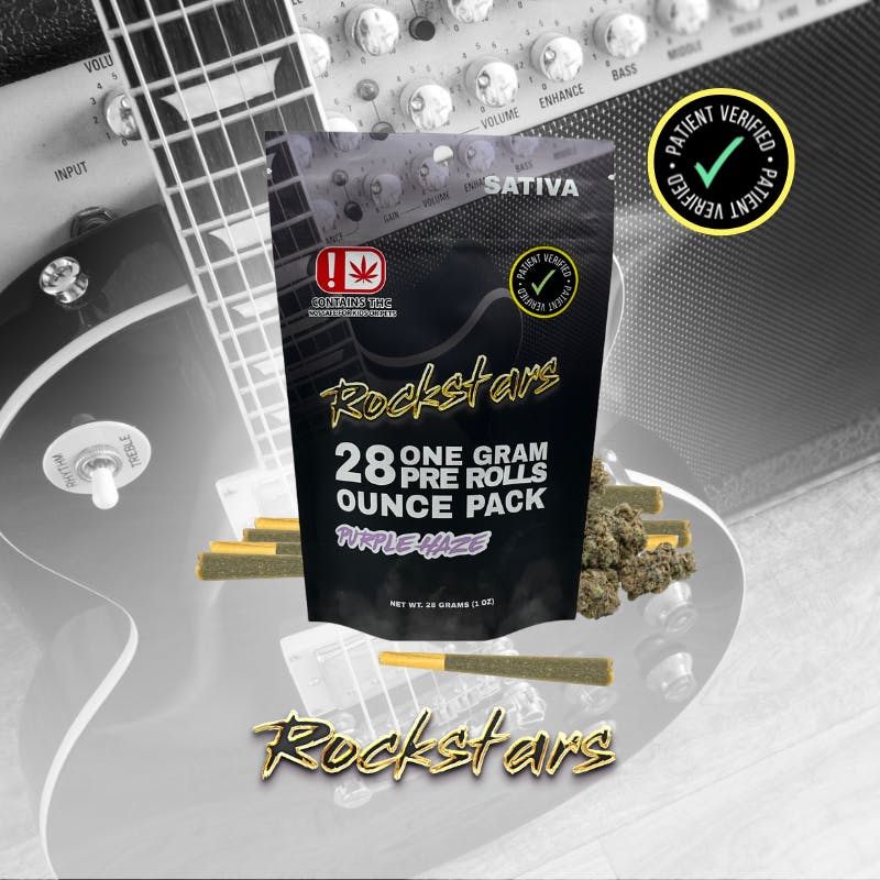 Rockstars | 28g Pre Roll Pack | Purple Haze - Rockstars