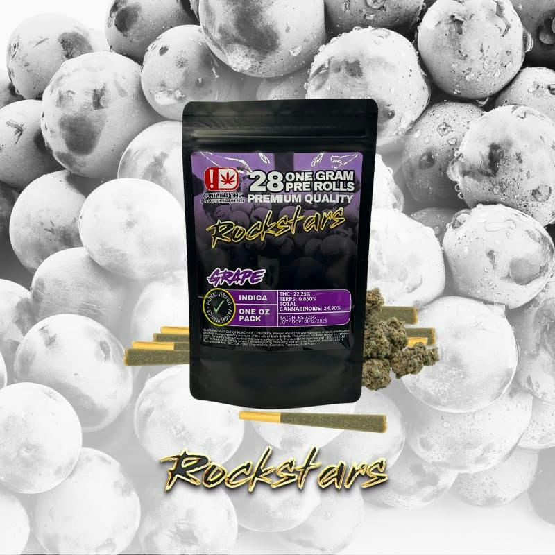 Rockstars | 28g Pre Roll Pack | Grape