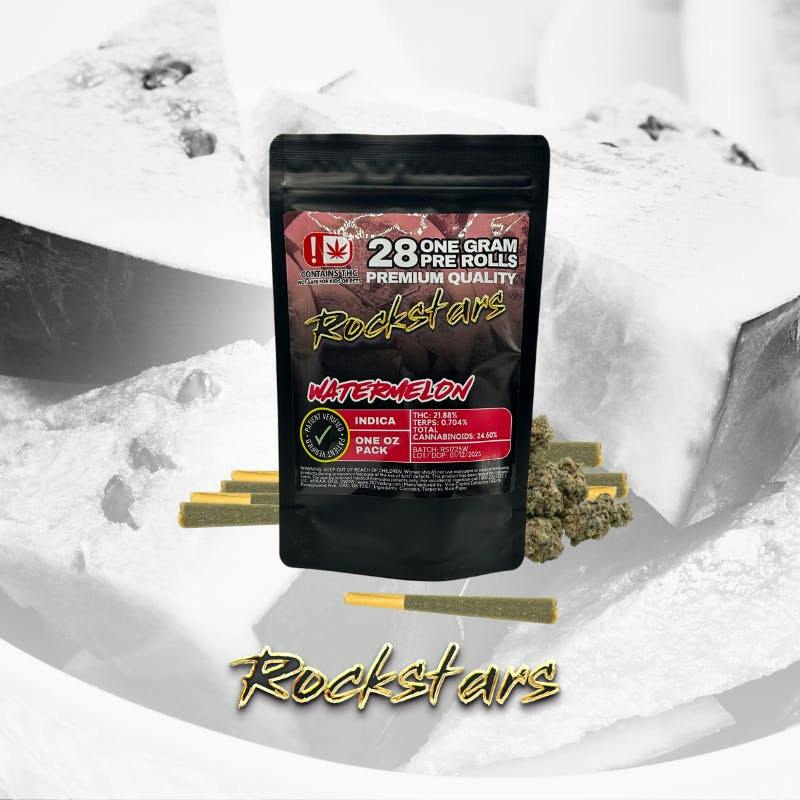 Rockstars | 28g Pre Roll Pack | Watermelon
