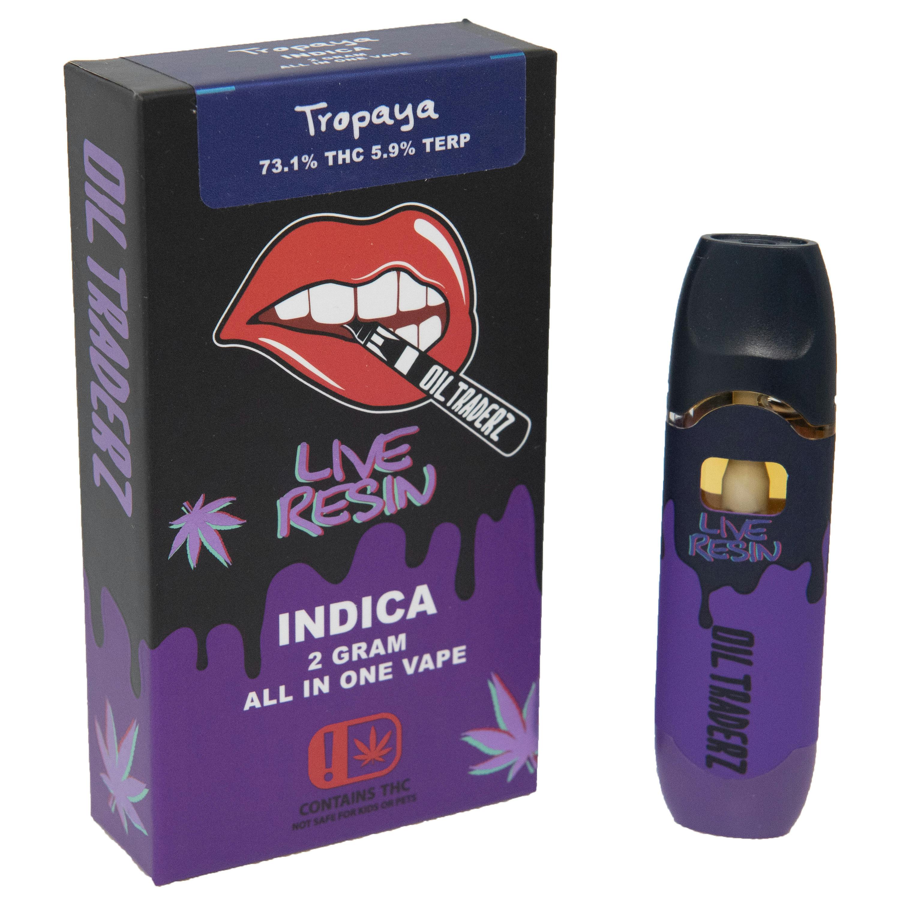 2g Tropaya Live Resin Disposable - Oil Traderz (Indica) - Oil Traderz