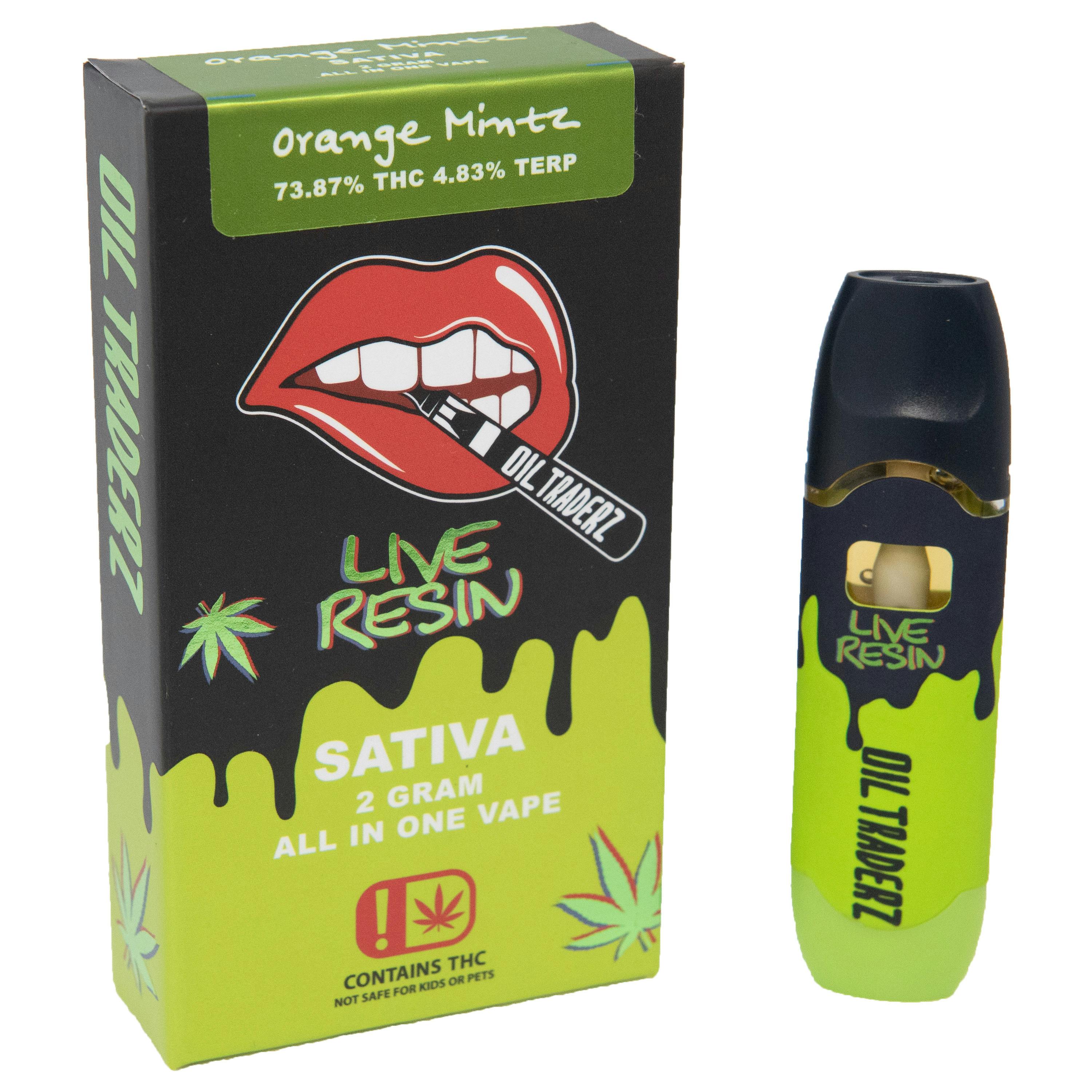 2g Orange Mintz Live Resin Disposable - Oil Traderz (Sativa) - Oil