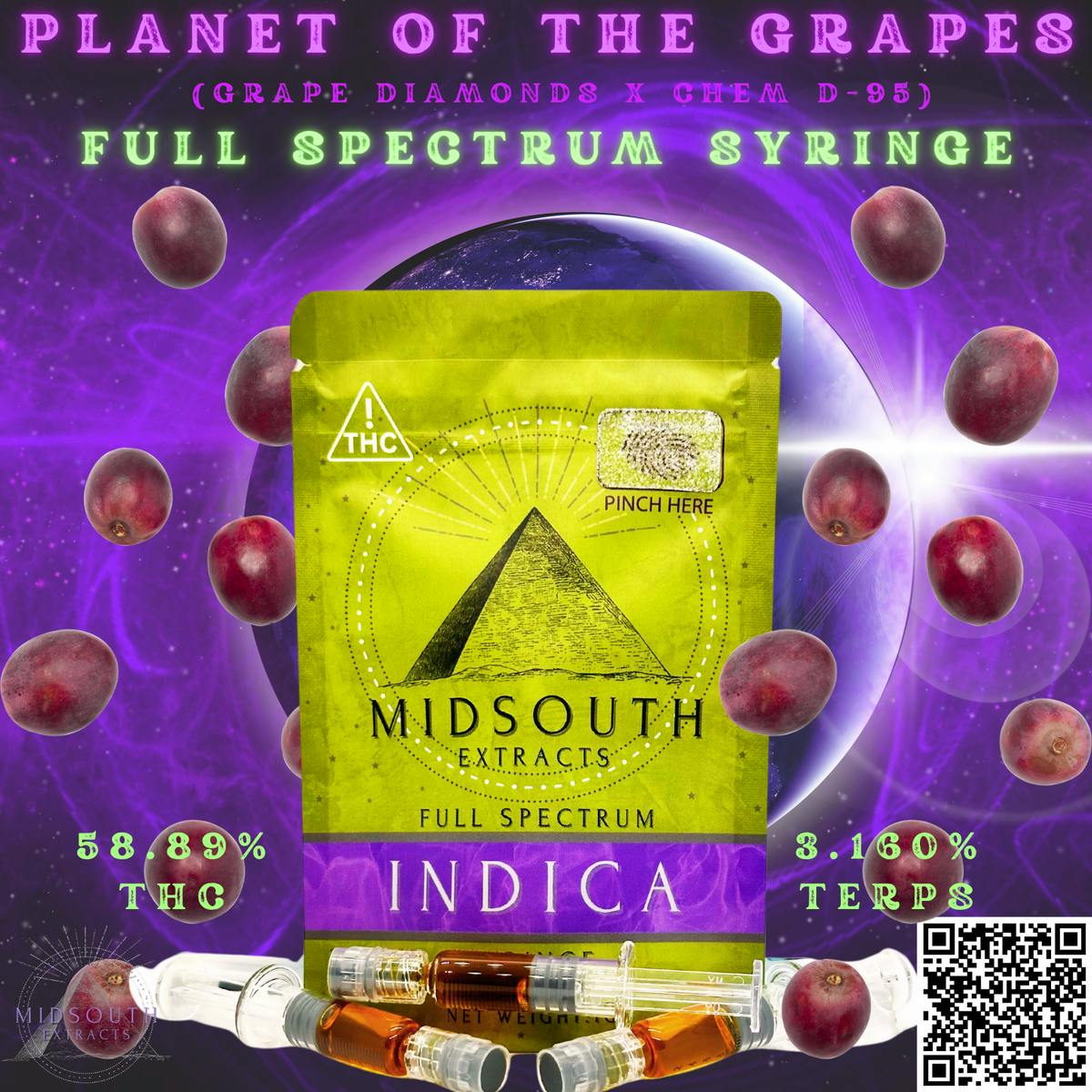 1g Full Spectrum Syringe - Planet of the Grapes at DABBS Cannabis Dispensary