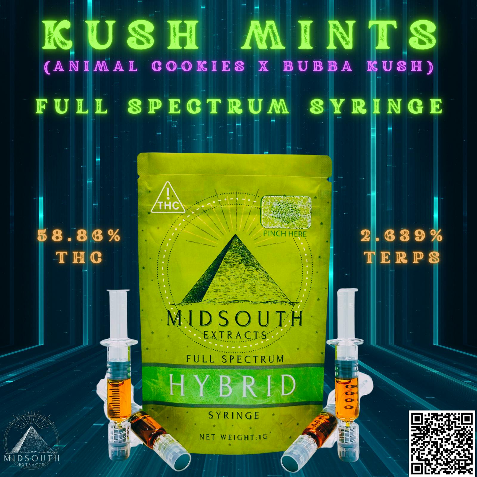 1g Full Spectrum Syringe - Kush Mints at ROOTDOWN