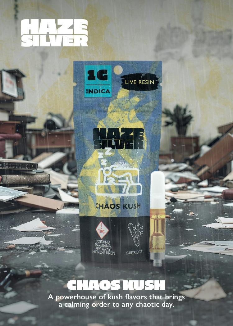 Chaos Kush | Live Resin Cartridge | 1g by Haze Silver