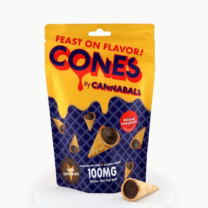 Dark Chocolate Waffle Cone Bites | 100mg | 10ct | 10mg/ea