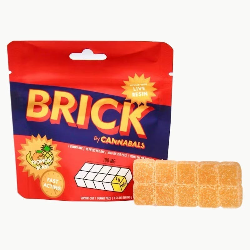 Tropical Blast - Brick Live Resin Gummies - 100mg