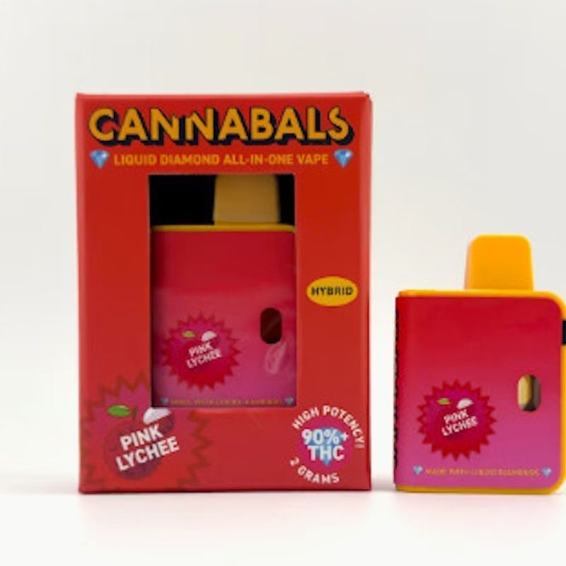 Pink Lychee - Liquid Diamonds Disposable Vape Cartridge - 2 Gram by Cannabals