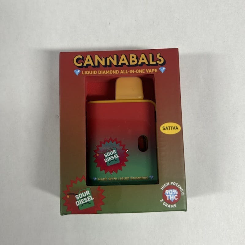 Sour Diesel - Liquid Diamonds Disposable Vape Cartridge - 2 Gram by Cannabals
