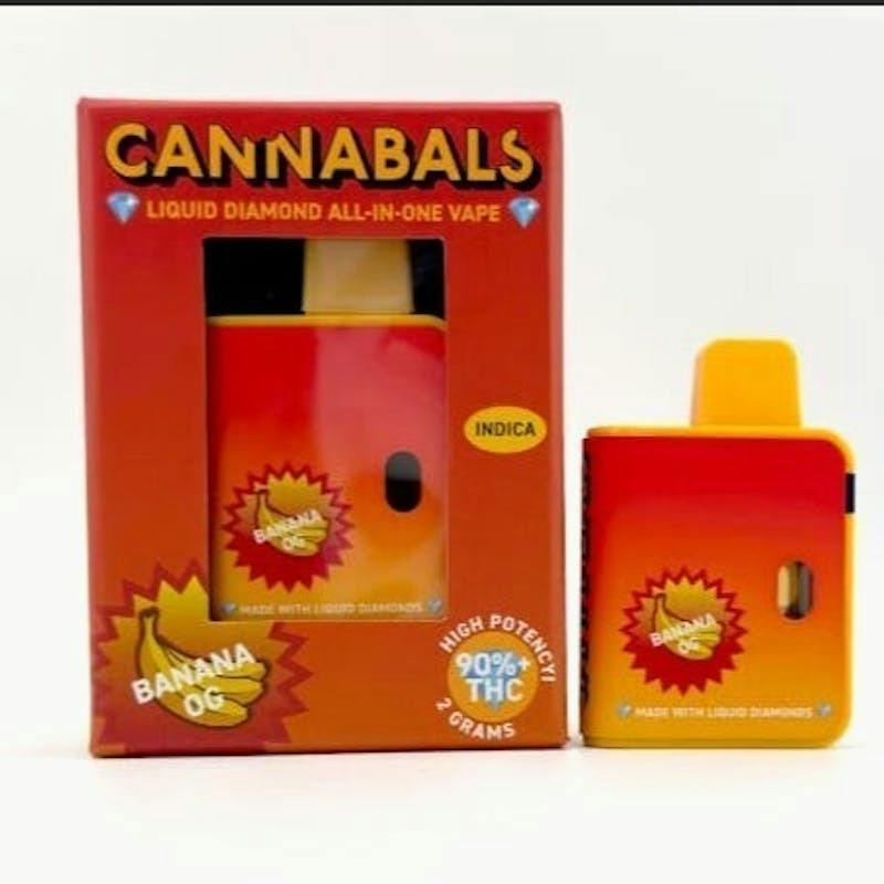 Banana OG - Liquid Diamonds Disposable Vape Cartridge - 2 Gram by Cannabals
