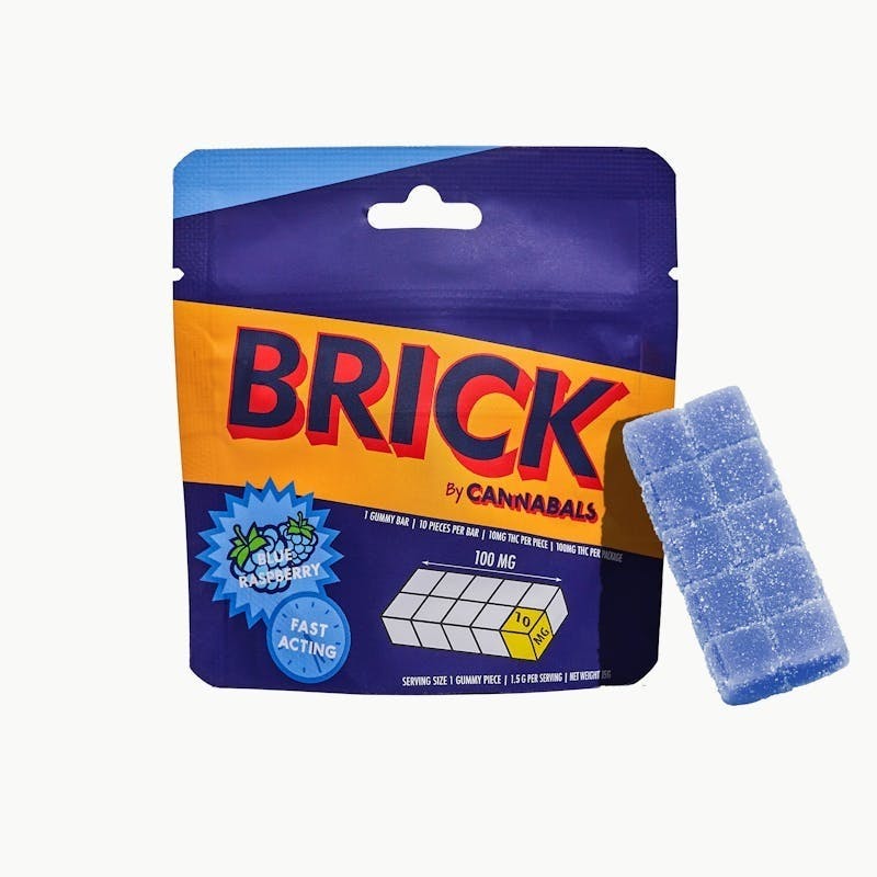 Blue Razz - Brick Live Resin Gummies - 100mg