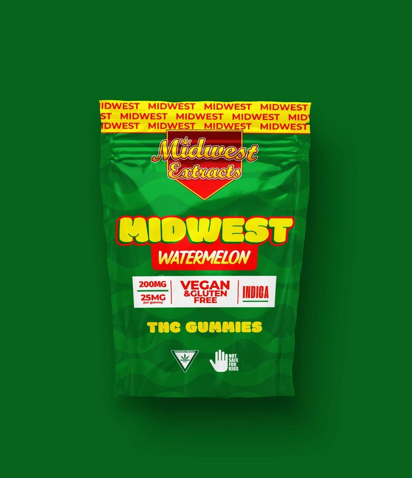 Watermelon Gummies | 200mg | 8ct | 25mg/ea by Midwest Extracts