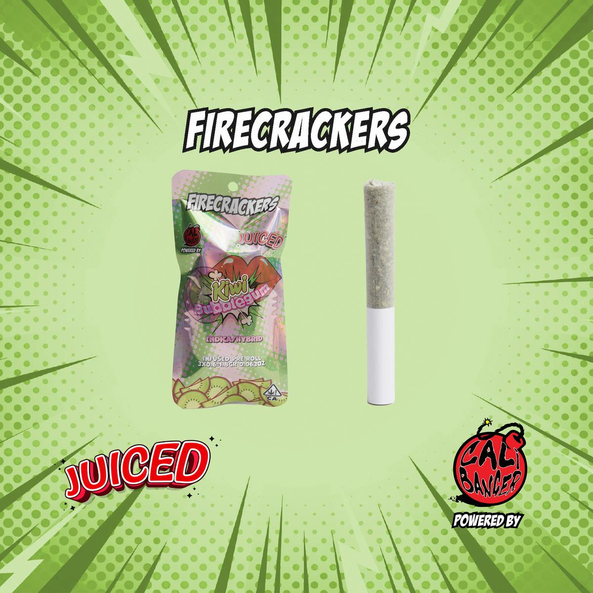 Juiced Infused Pre-Roll Kiwi Bubblegum 3 x 0.6 - 1.8 G