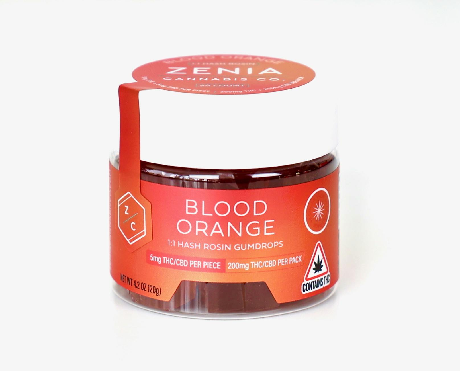 Blood Orange Hash Rosin 1:1 Gumdrops - 200mg:200mg - Zenia Cannabis Co
