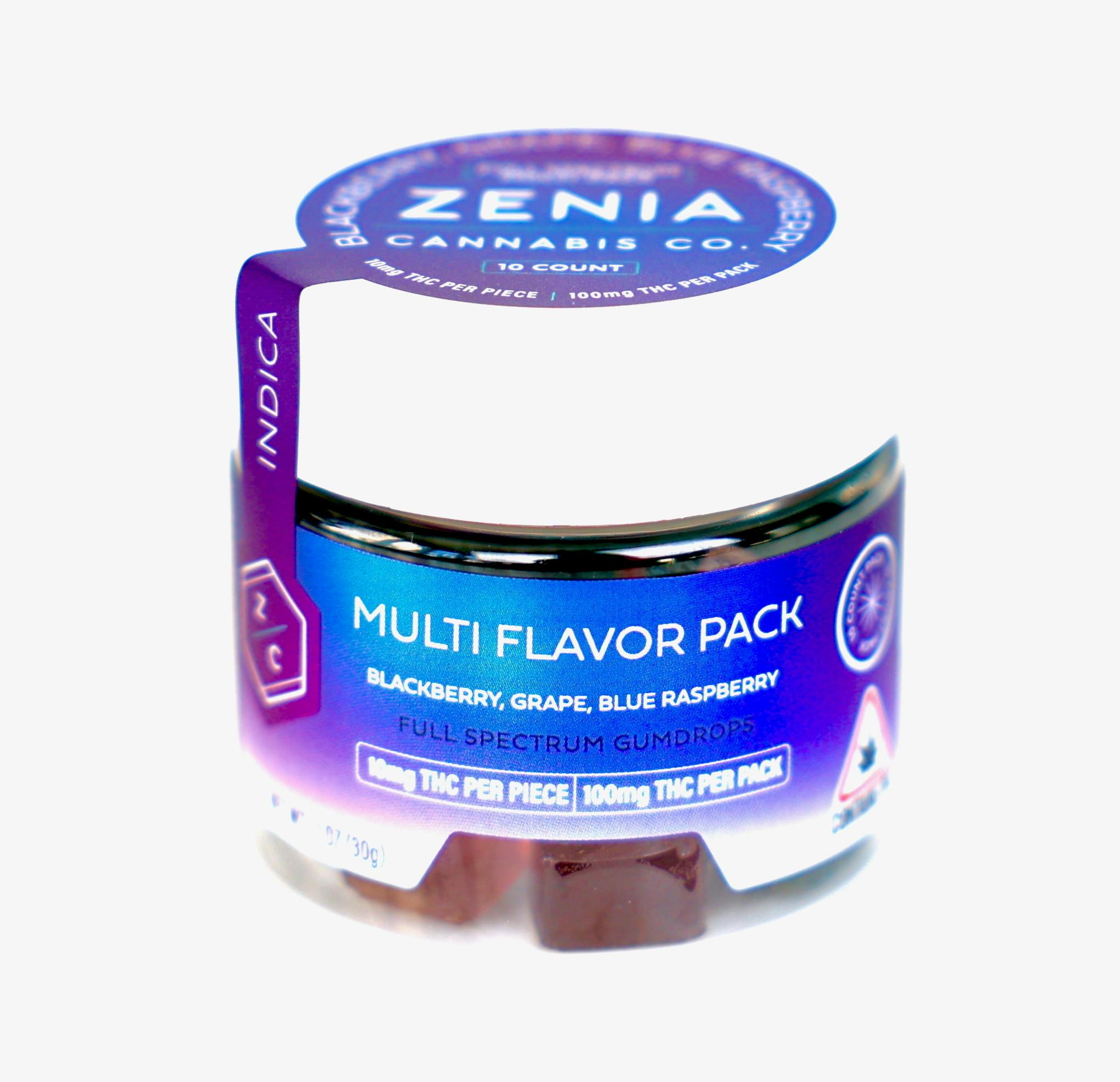 Indica Multi Flavor Full Spectrum Gumdrops - 100mg by Zenia Cannabis Co