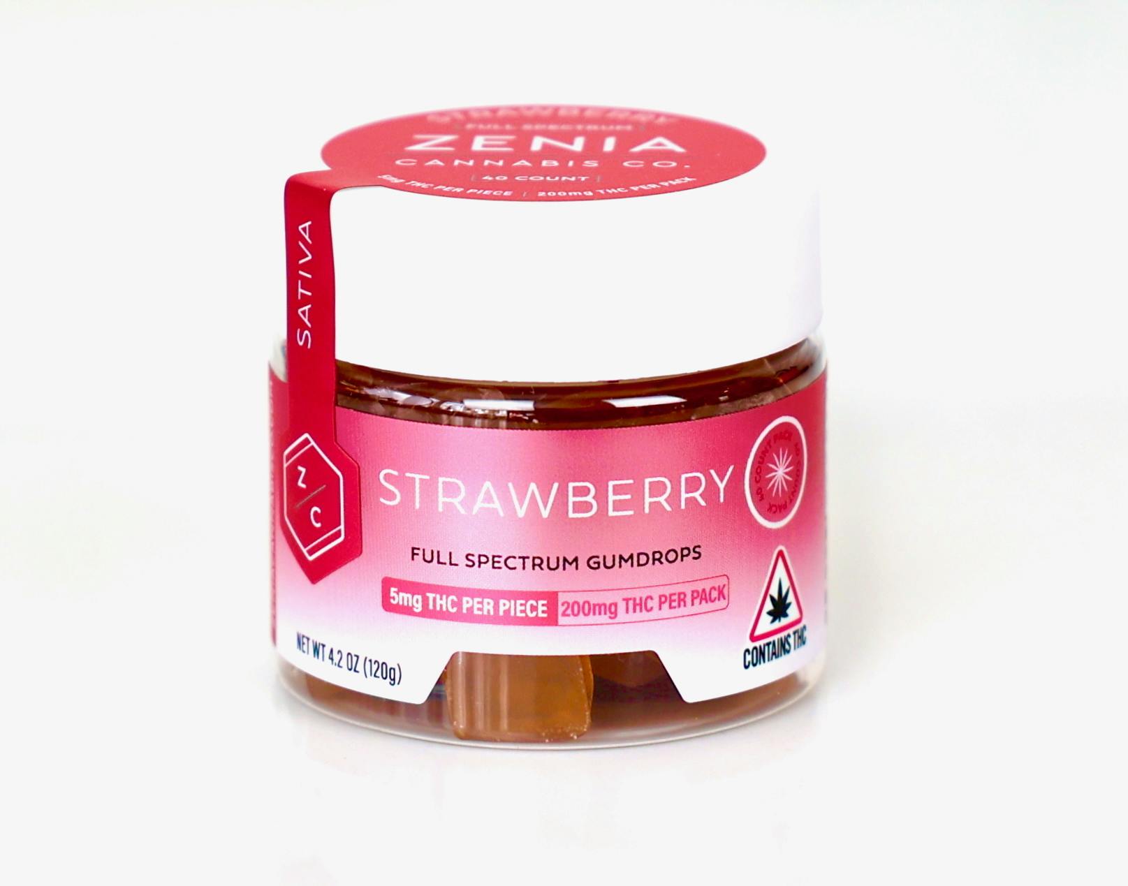 Strawberry Full Spectrum Sativa Gumdrops - 200mg by Zenia Cannabis Co