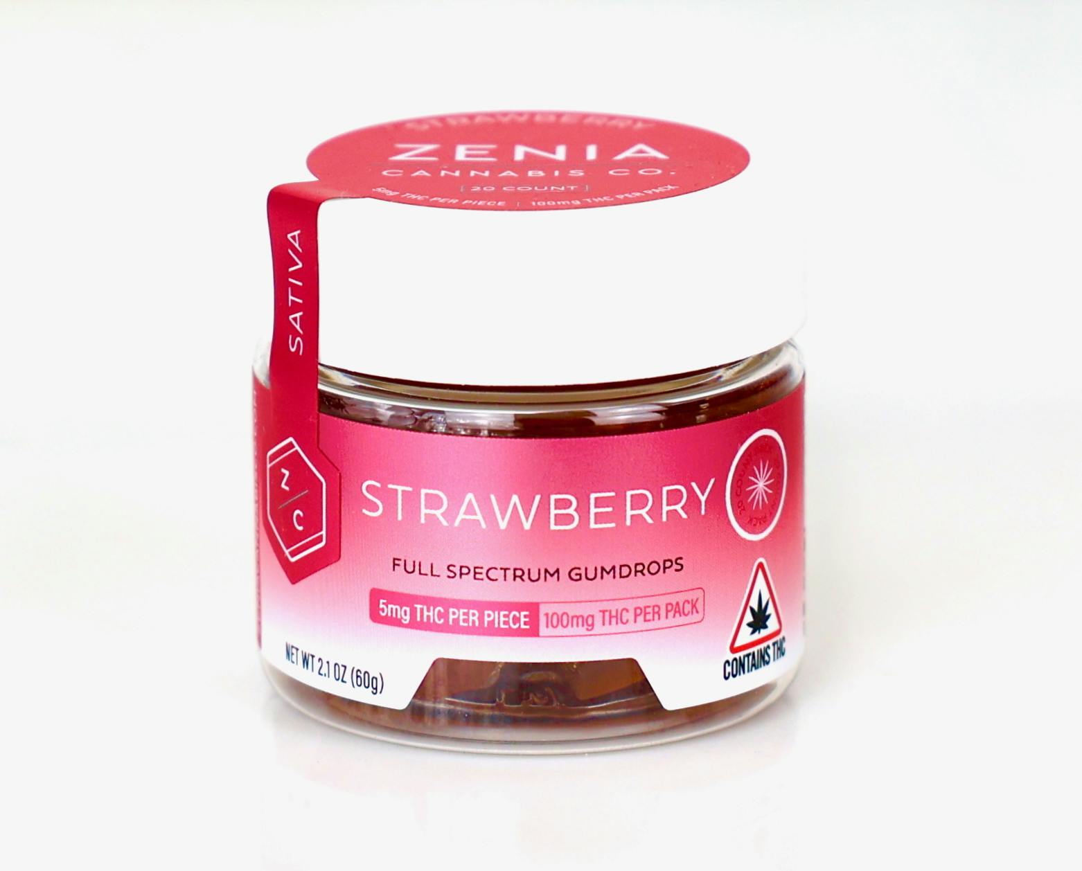 Strawberry Full Spectrum Sativa Gumdrops - 100mg by Zenia Cannabis Co