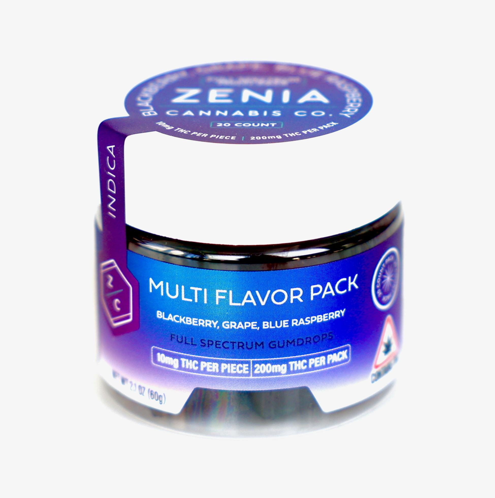 Indica Multi Flavor Full Spectrum Gumdrops - 200mg by Zenia Cannabis Co