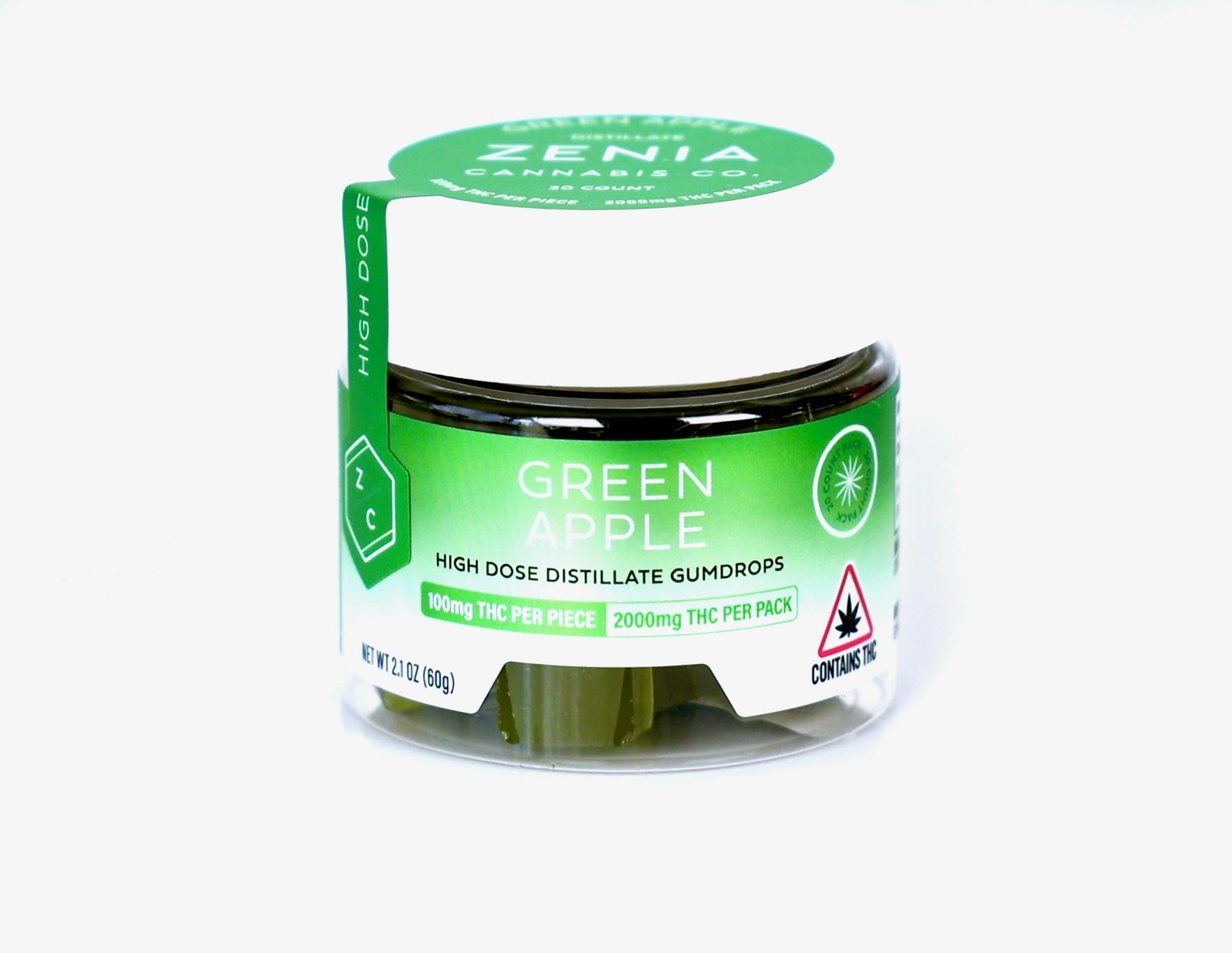 Green Apple Gumdrops - 2000mg by Zenia Cannabis Co