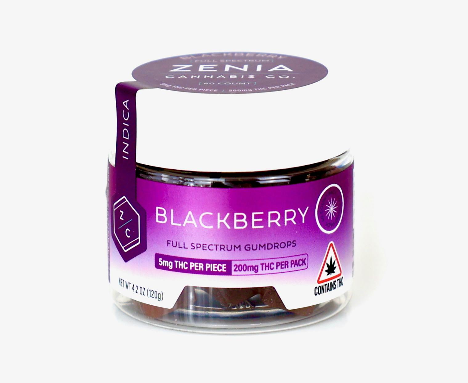 Blackberry Full Spectrum Indica Gumdrops - 200mg by Zenia Cannabis Co