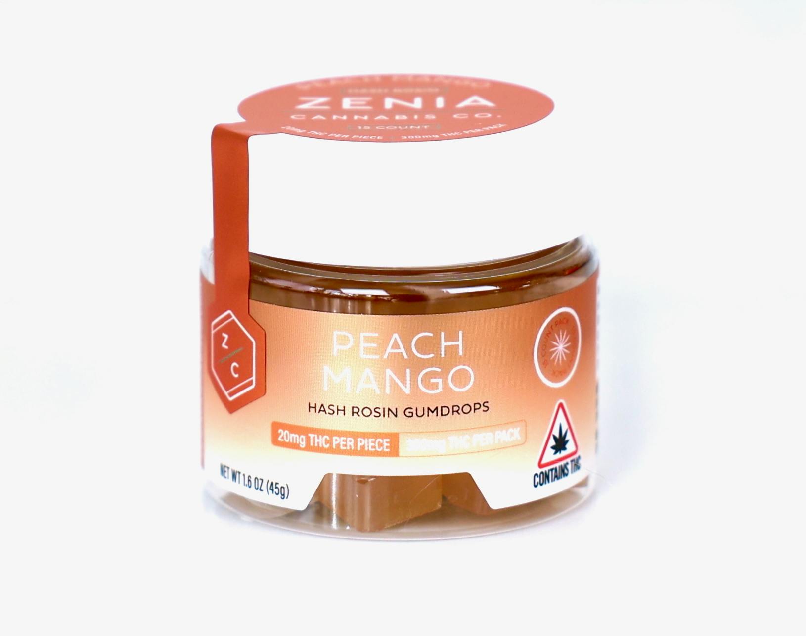Peach Mango Hash Rosin Gumdrops - 300mg by Zenia Cannabis Co