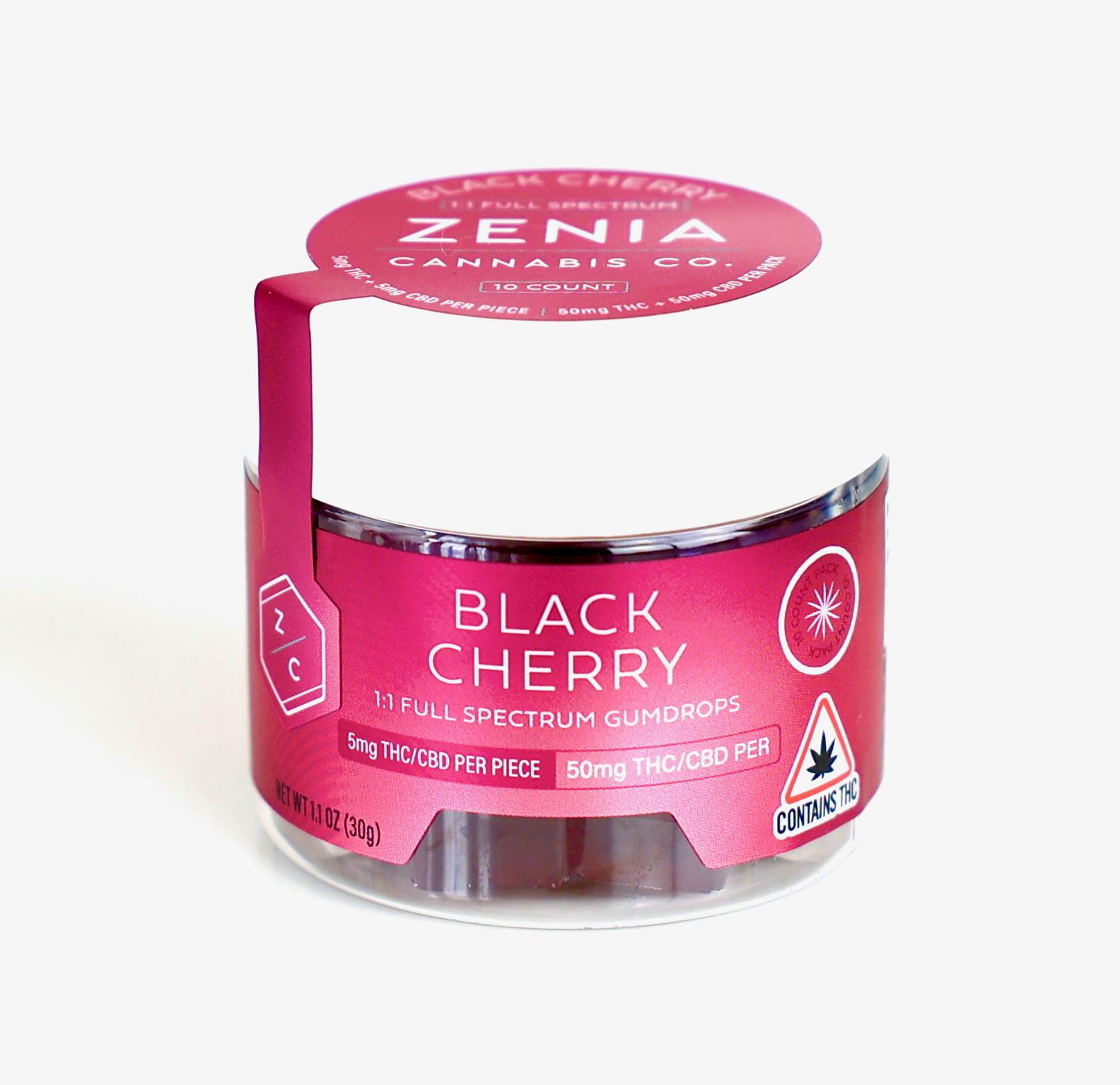 Black Cherry Full Spectrum 1:1 Gumdrops - 50mg:50ng by Zenia Cannabis Co