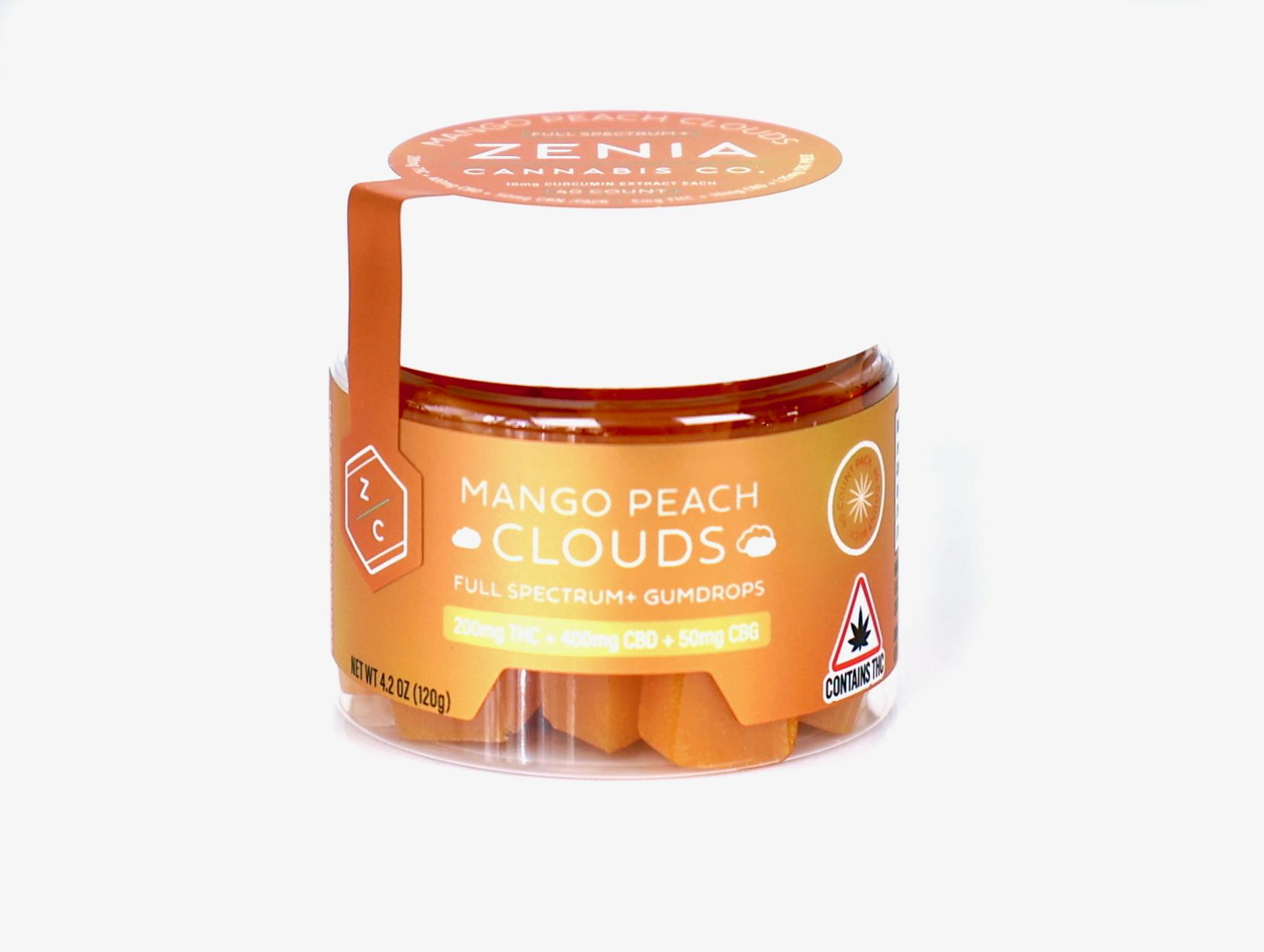 Mango Peach Clouds - THC+CBD+CBG - 200mg:400mg:50mg by Zenia Cannabis Co