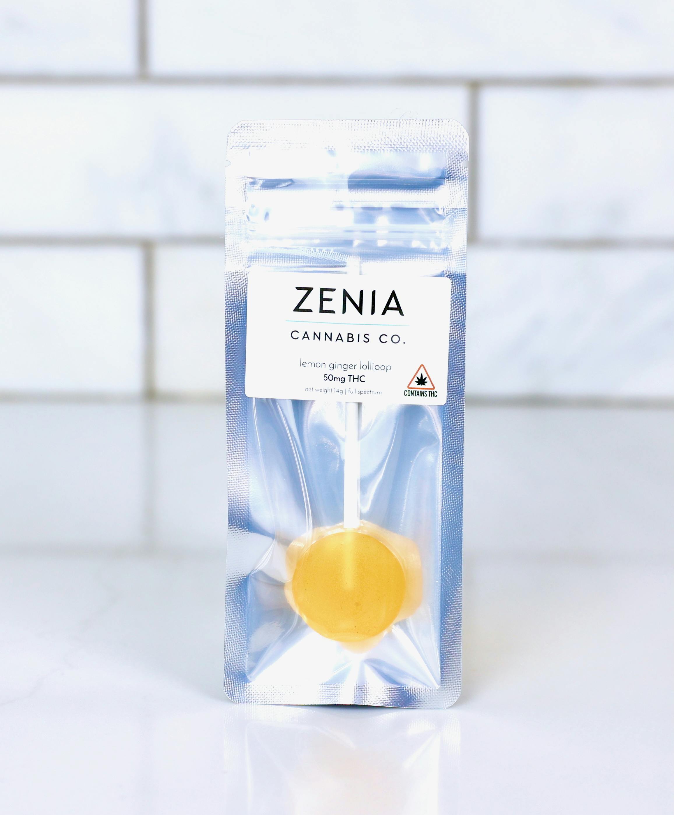 Lemon Ginger Full Spectrum Lollipop - 50mg by Zenia Cannabis Co