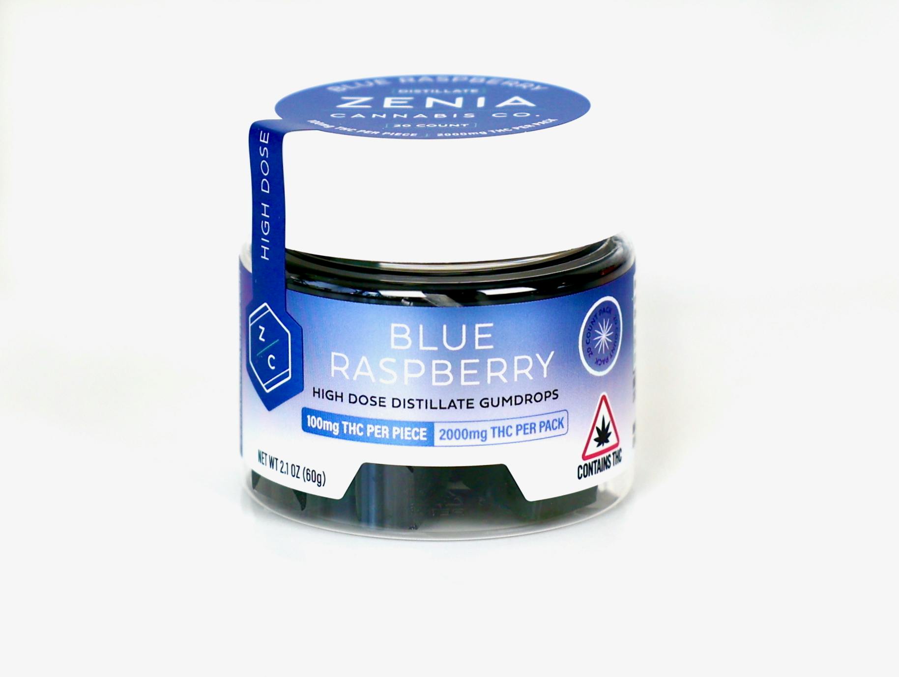 Blue Raspberry Gumdrops - 2000mg by Zenia Cannabis Co